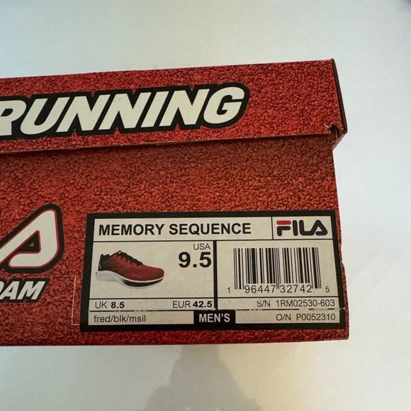 Fila Running Shoes Mens 9.5 Red - Picture 5 of 5